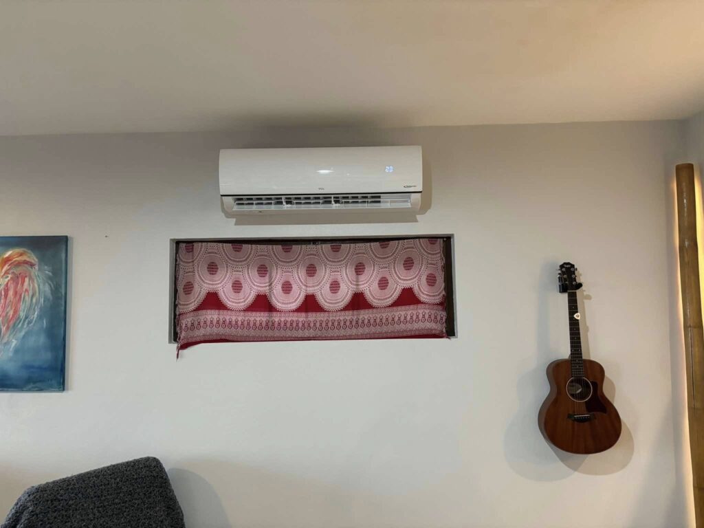 Indoor TCL air conditioning unit installed by All Service Koh Tao in a home in Koh Tao, Thailand