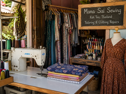 Mama Sai Sewing tailoring and clothing repair workshop in Koh Tao, Thailand